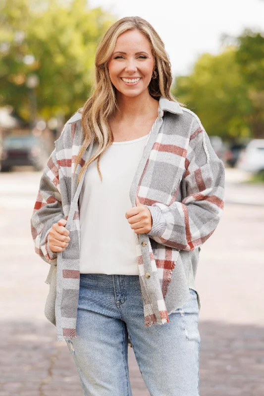 New Autumn And Winter Styles I'm In Love Shacket, Rust