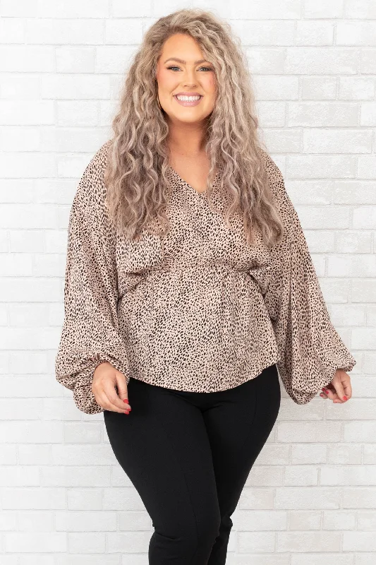 Basic Version Dancing Embers Top, Tan
