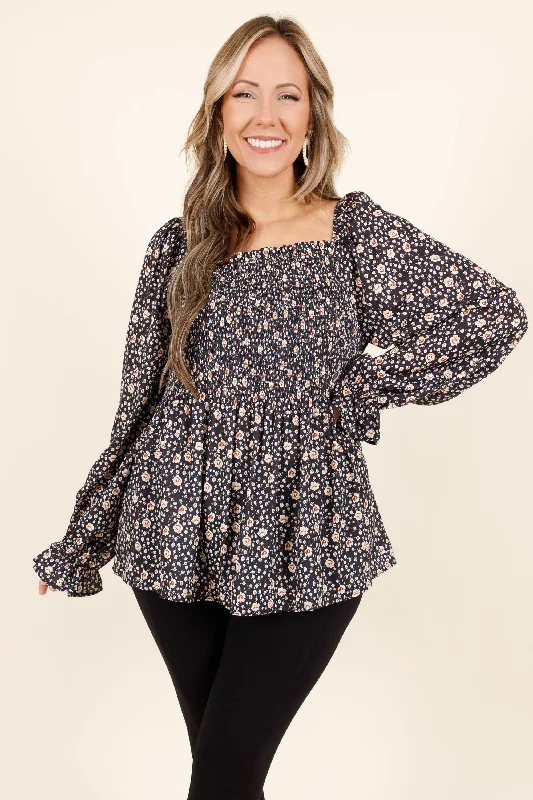 Girl Style Into The Looking Glass Top, Black