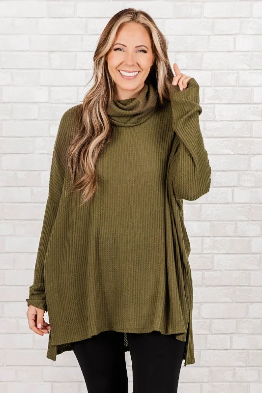 Keep Your Trust Sweater, Dark Olive