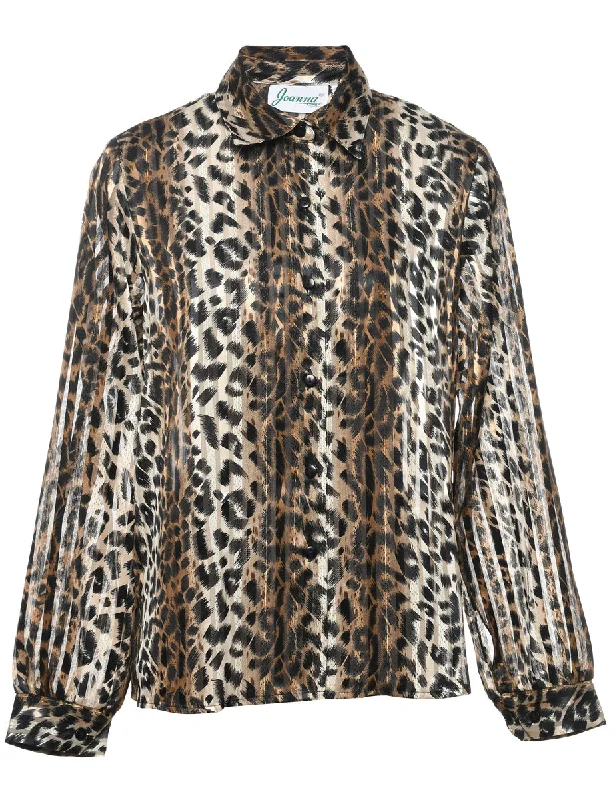 Leopard Print Evening Shirt - M