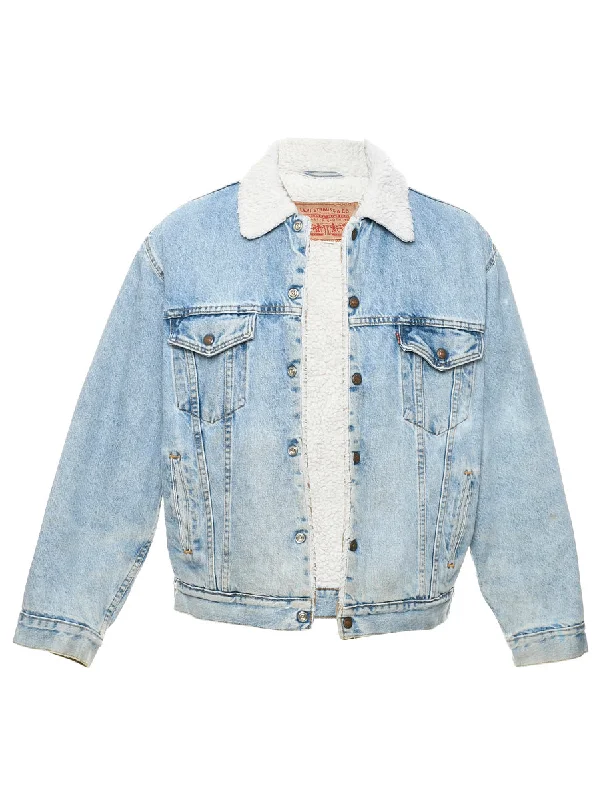 Soft Feel Levi's Light Wash Shearling Denim Jacket - XL