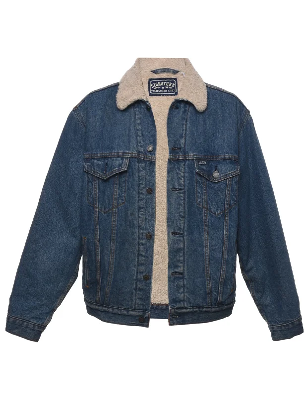Minimal Style Levi's Shearling Denim Jacket - L