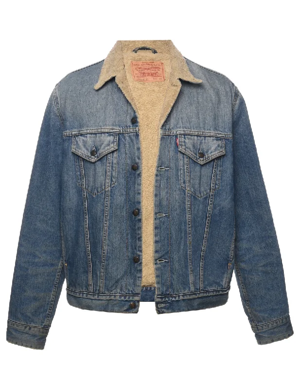 Floral Prints Levi's Shearling Denim Jacket - XL