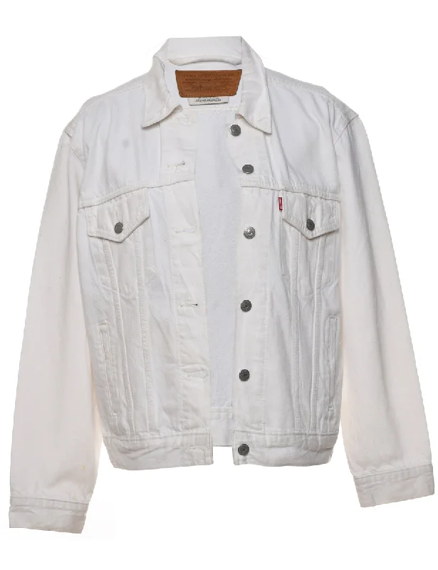 Elegant And Simple Levi's White Classic Denim Jacket - M