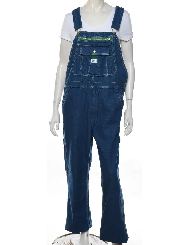 Urban Style Liberty Dark Wash Pinafore Dungarees - W38 L30