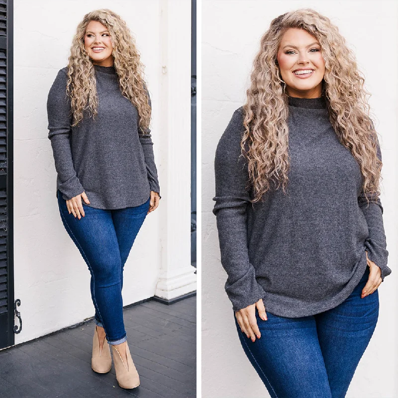 Fresh Comfort Lionhearted Top, Charcoal
