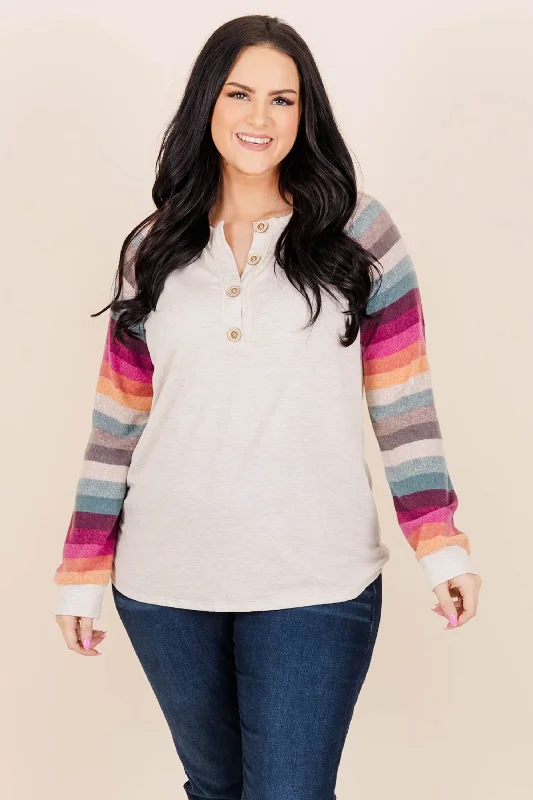 Fresh And Simple Love Me Too Top, Oatmeal