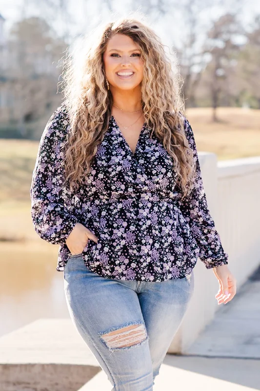 Fashion Wear Midnight Walks In The Park Top, Black