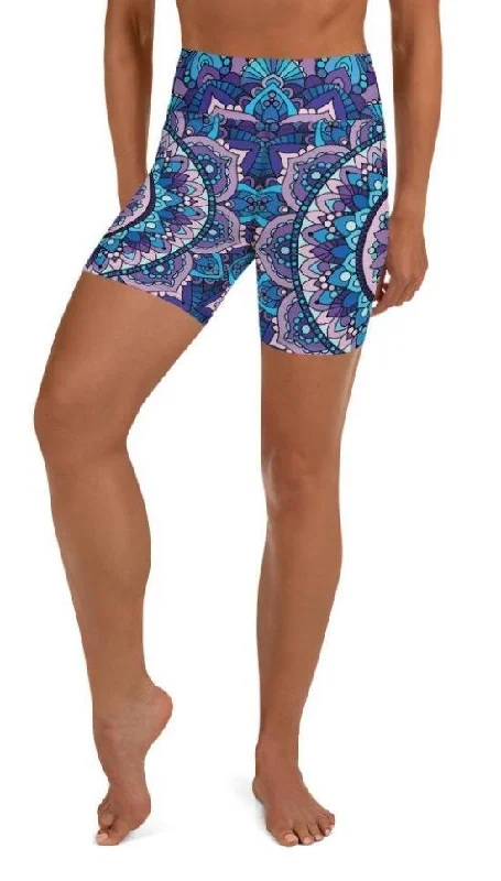 Mosaic Pattern Yoga Shorts