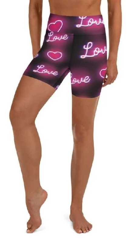 Neon Love Yoga Shorts