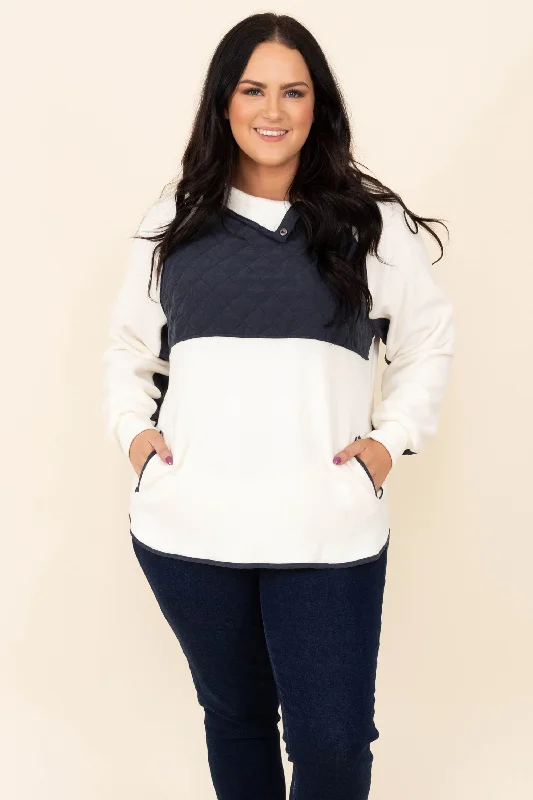 Classic And Versatile Not The Same Pullover, Navy