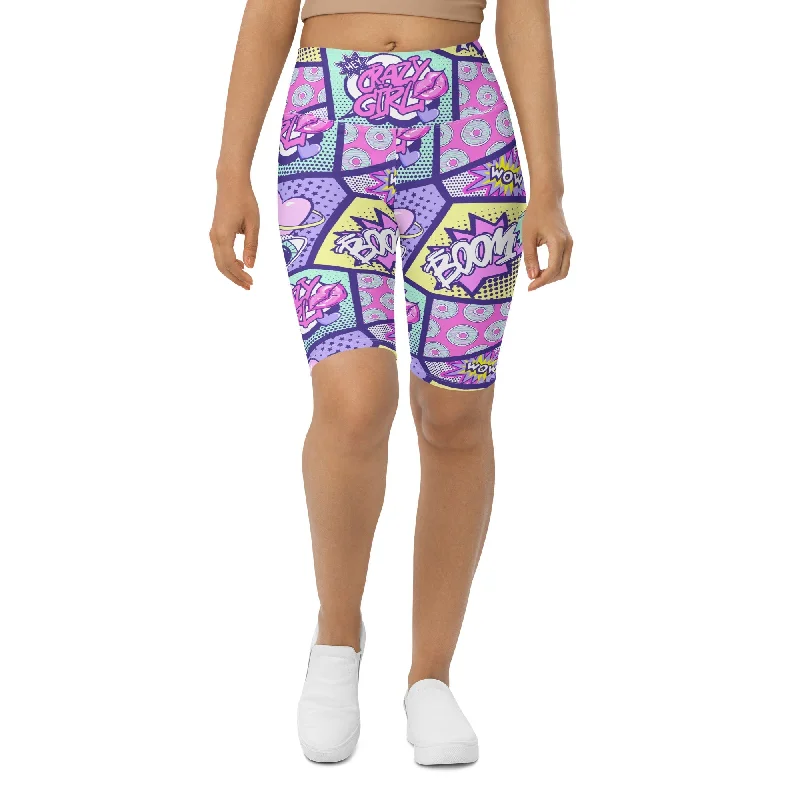 Basic Comfort Pastel Comic Book Biker Shorts