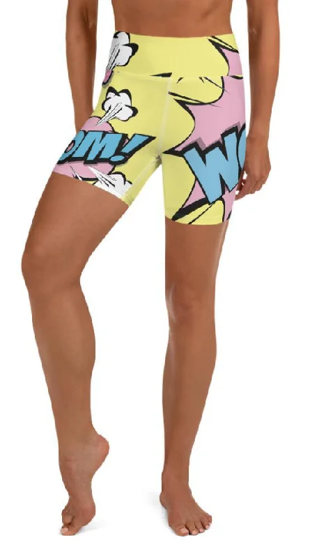 Pastel Pop Art Yoga Shorts