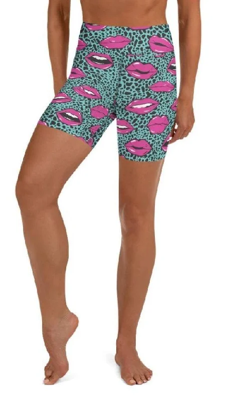 Pop Art Lips Yoga Shorts