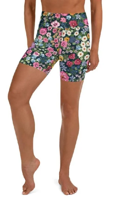 Pretty Floral Yoga Shorts