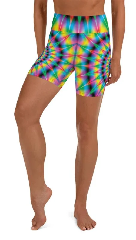 New Season Series Psychedelic Ring Yoga Shorts