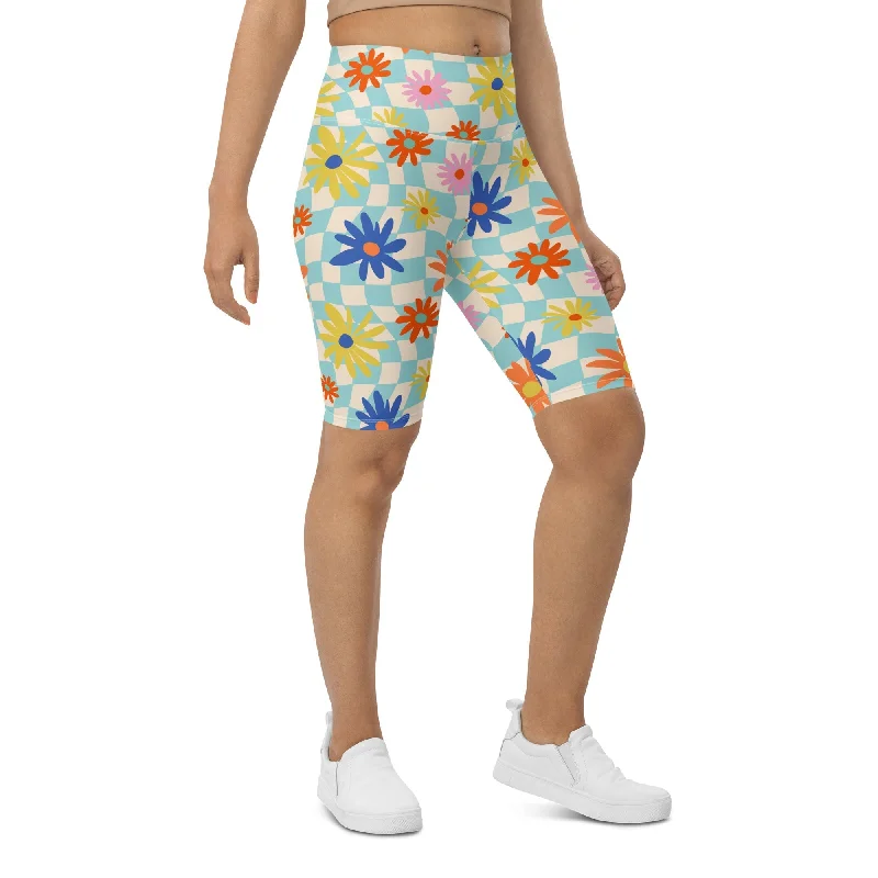 Trendy Comfort Wear Retro Daisy Biker Shorts