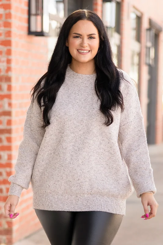Autumn Selection Simple Yet Cute Pullover, Light Grey