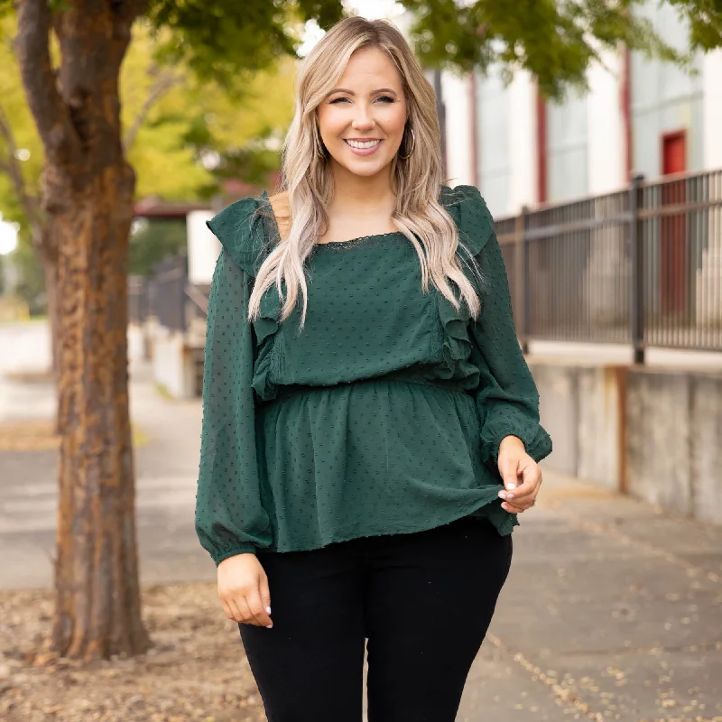 Breathable Comfort Somebody Like You Top, Hunter Green