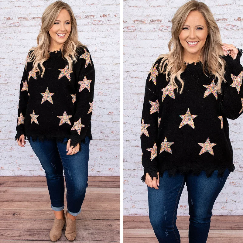 Personalized Outfit Starlight Swooning Sweater, Black