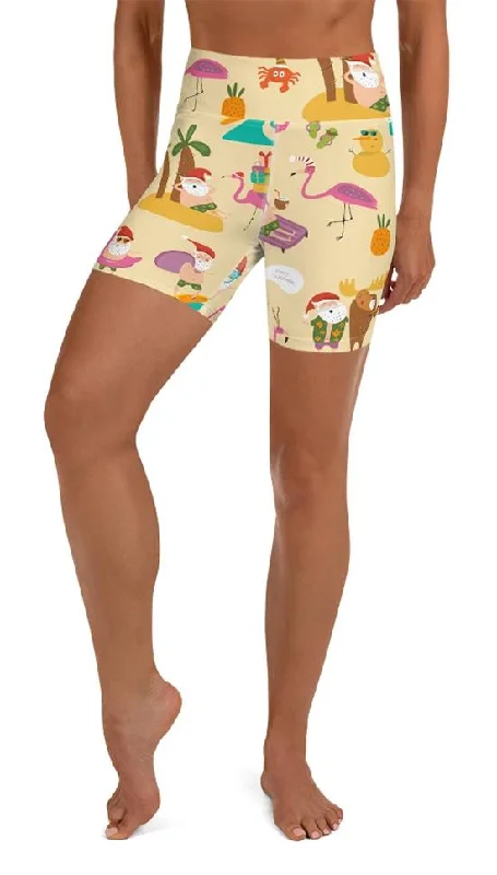 Warm Winter Series Summery Christmas Yoga Shorts