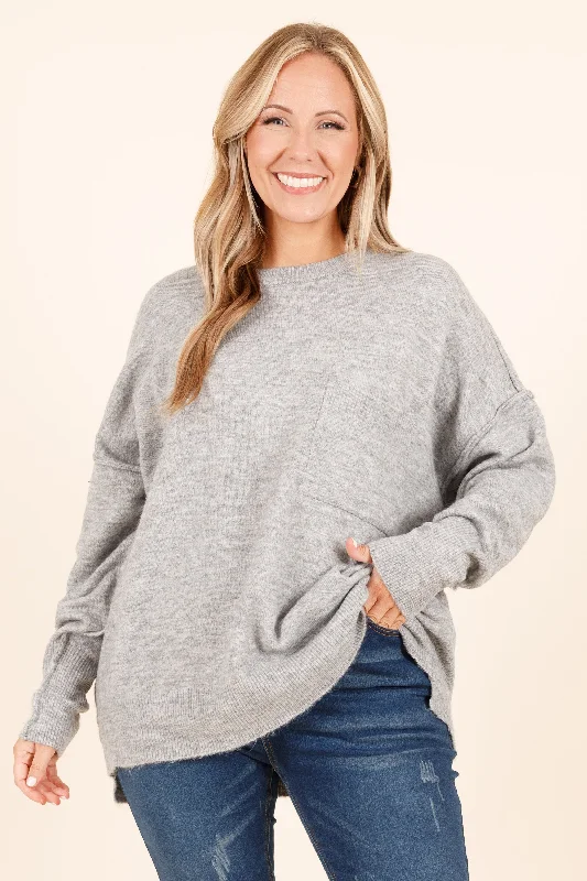 Luxury Fashion The Night Before Sweater, Heather Grey