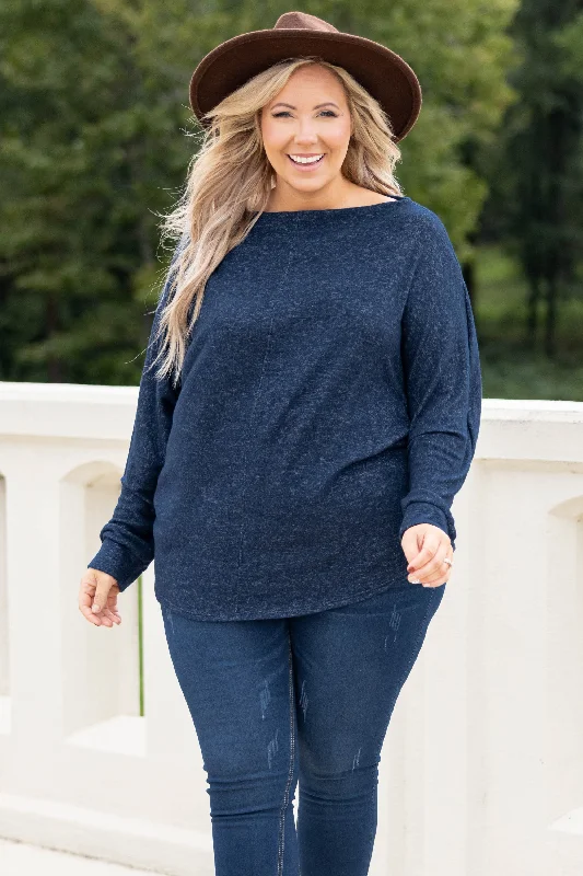 Light And Breathable Time To Unwind Top, Navy