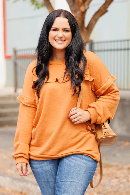 Chic Outfits Toffee Kisses Pullover, Pumpkin