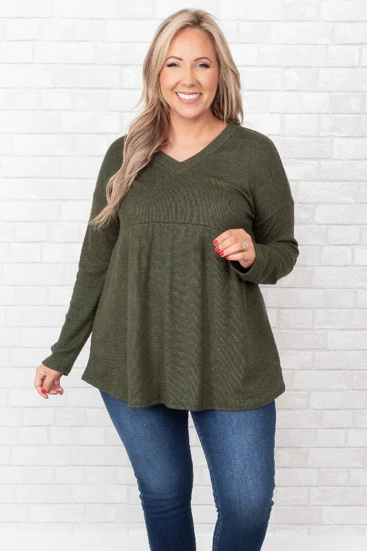Exquisite Craftsmanship Train To The City Sweater, Olive