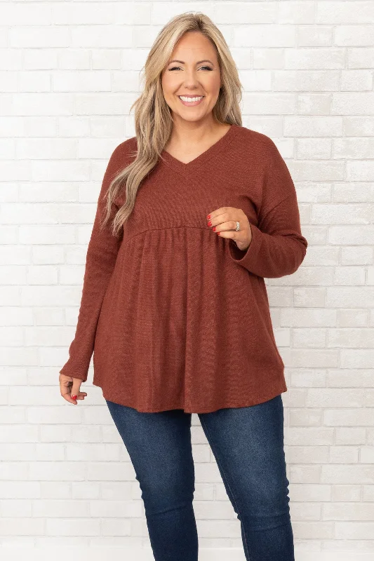 High-end Sense Train To The City Sweater, Rust