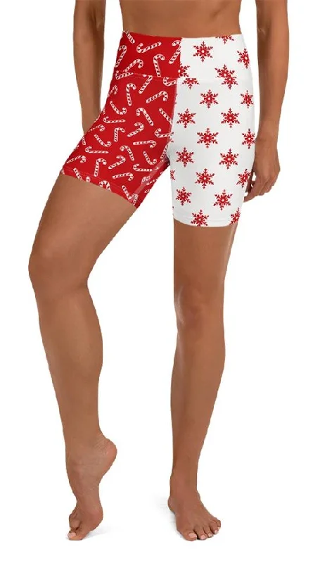 Casual Street Two Patterned Christmas Yoga Shorts
