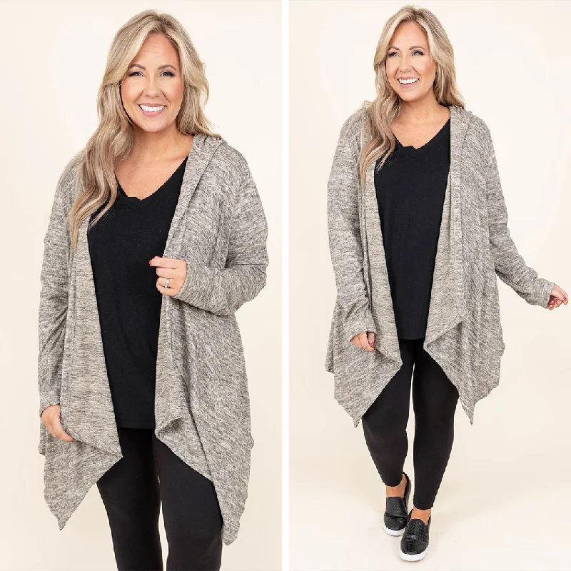 Comfortable Fashion Two Sides To The Story Cardigan, Oatmeal