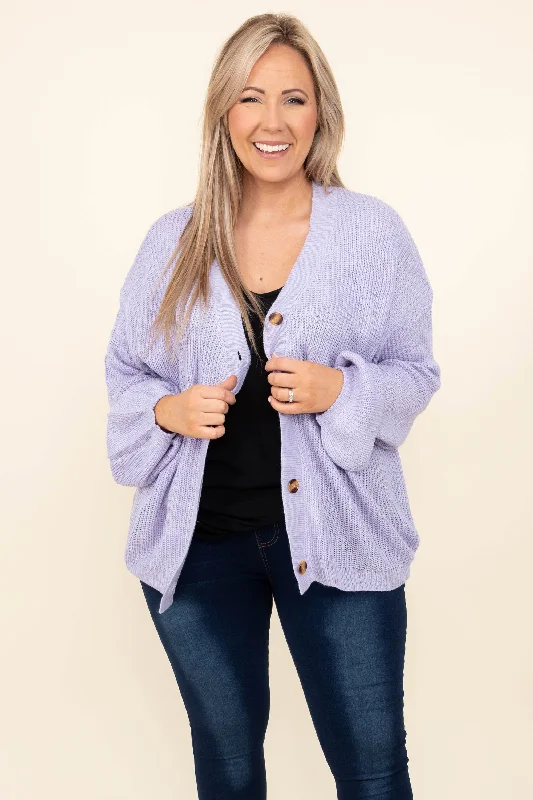 Simple Style Upstate Destinations Cardigan, Purple