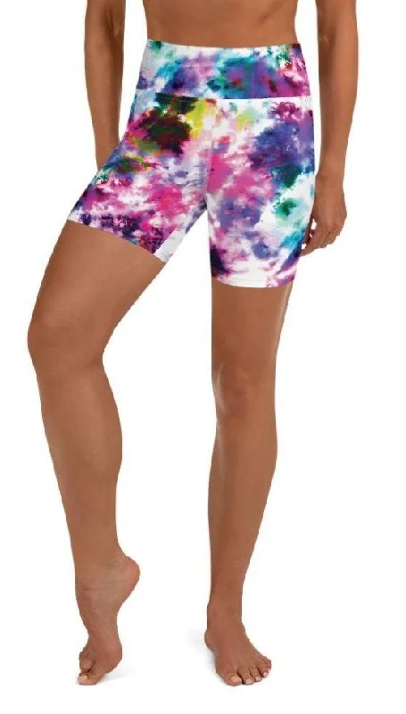 Vibrant Tie Dye Yoga Shorts