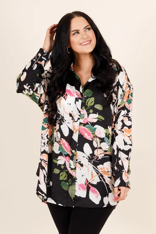 Youthful Street Fashion Watch Me Blouse, Black