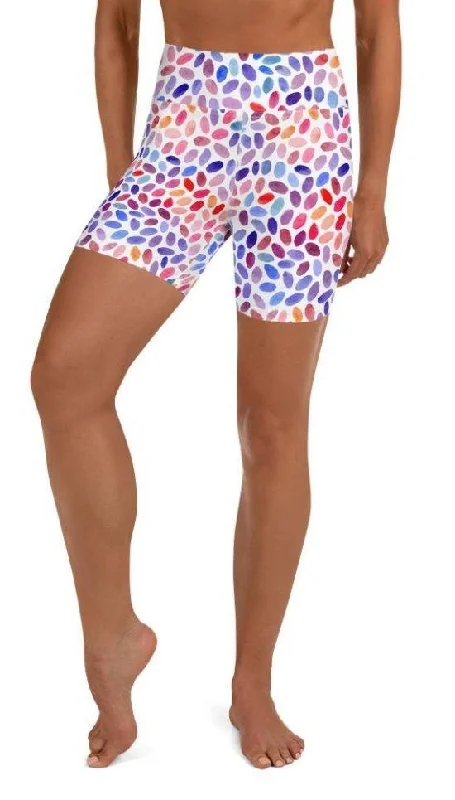 Watercolor Dot Yoga Shorts