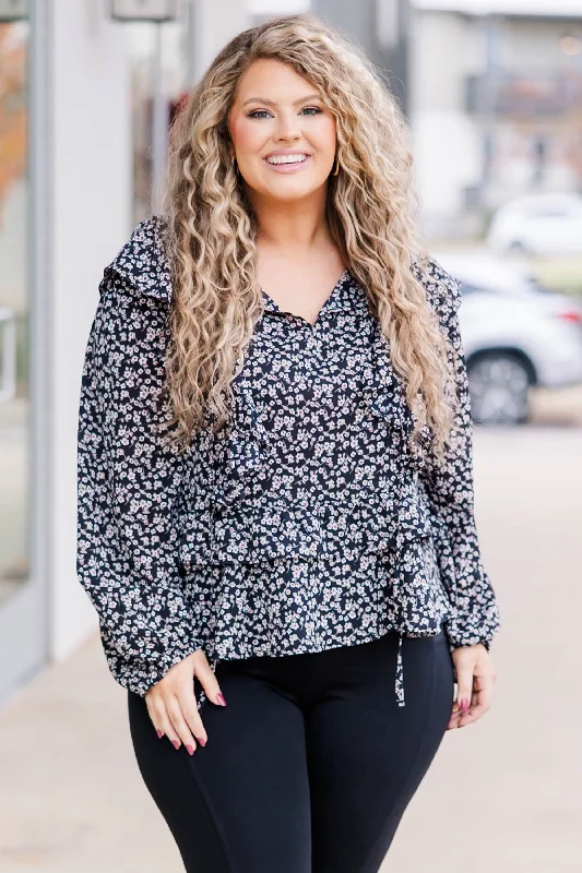 Relaxed Fashion Welcome To My Place Top, Black