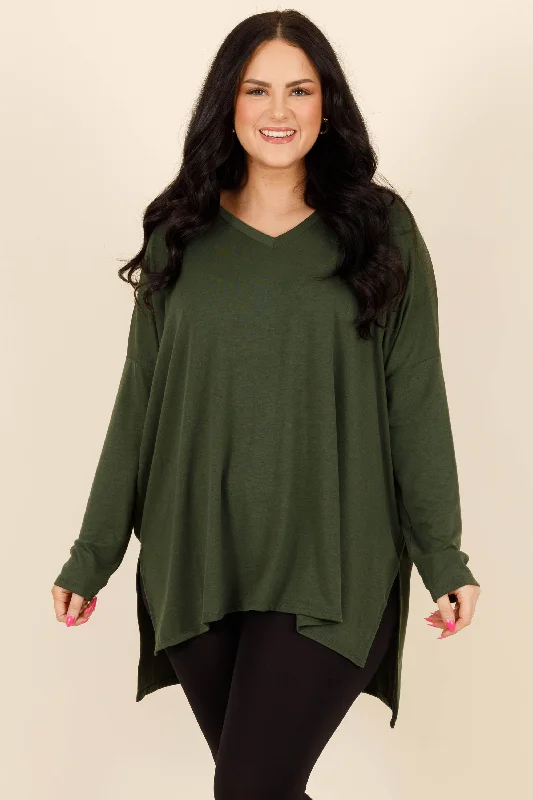Diamond Series What About You Top, Army Green