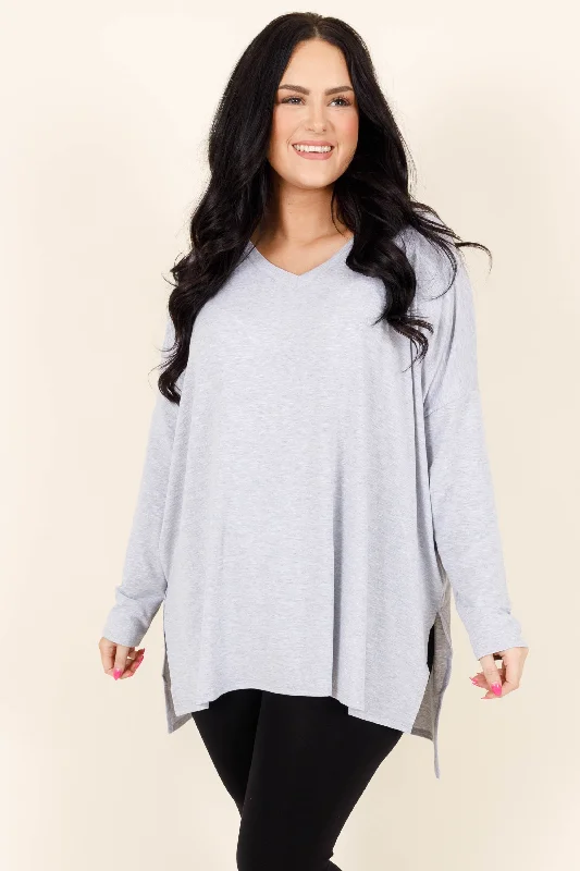 High-end Customization What About You Top, Heather Grey